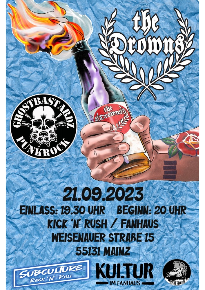 The Drowns + Ghostbastardz Flyer