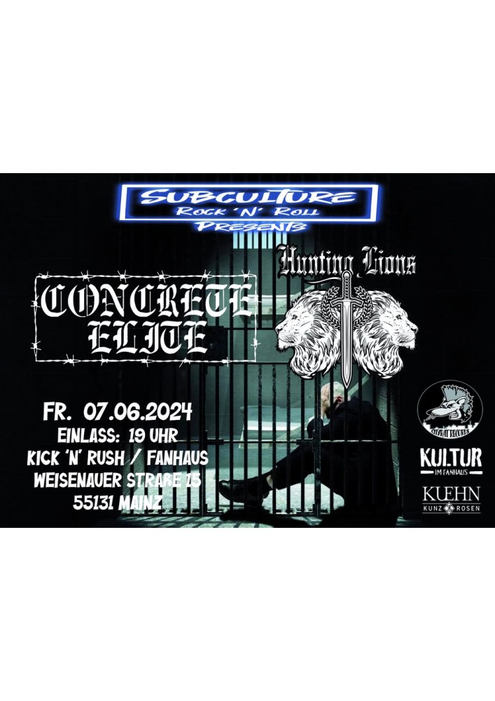 Concrete Elite + Hunting Lions Flyer