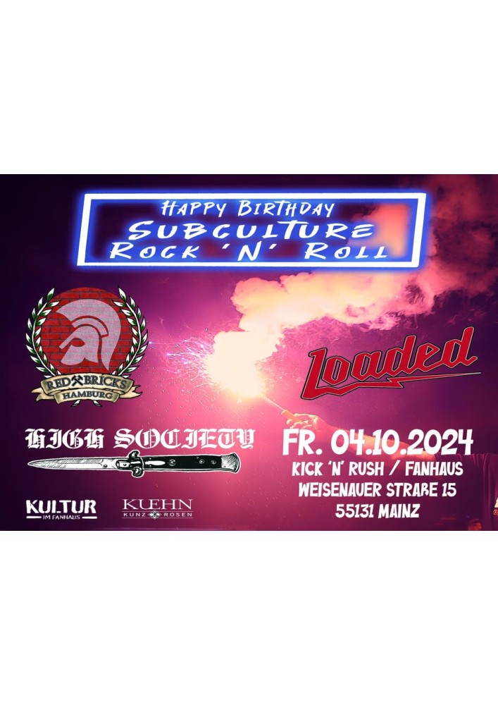 Red Bricks + Loaded + High Society Flyer