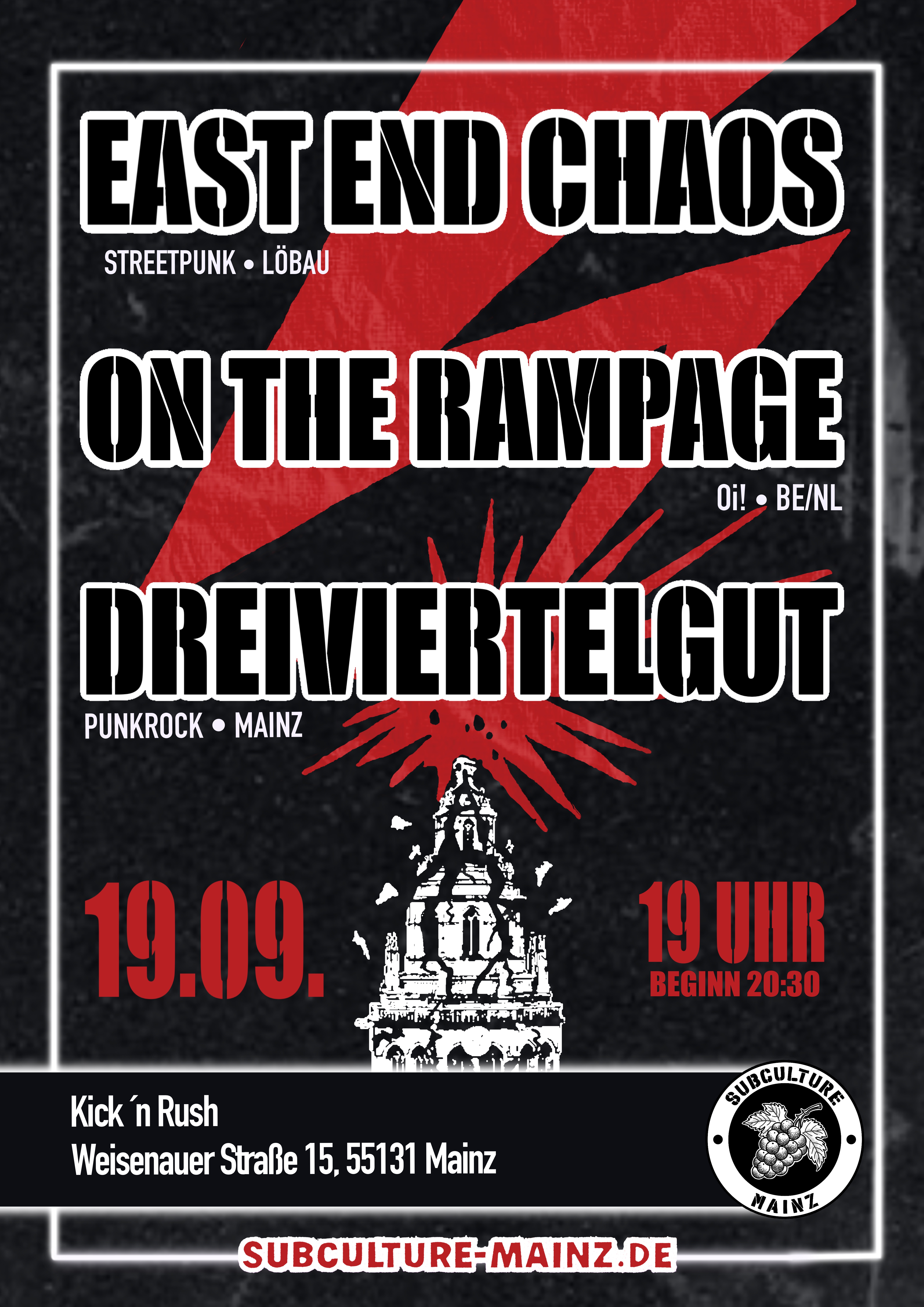 East End Chaos + On the Rampage + Dreiviertelgut Flyer