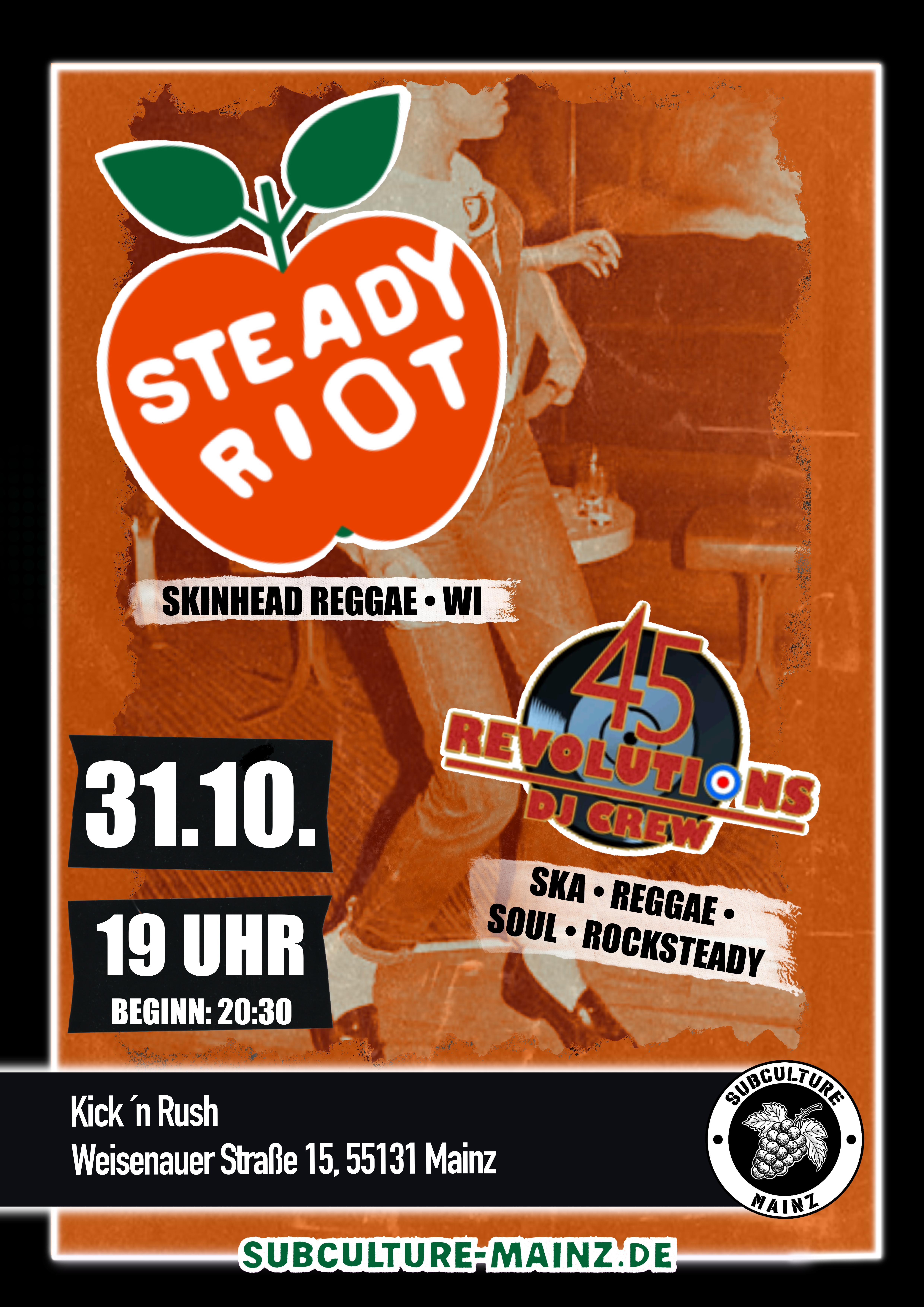 STEADY RIOT + 45 Revolutions DJ Crew Flyer